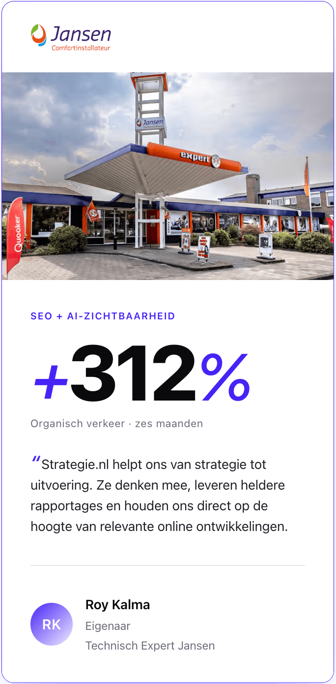 Homepage Story-creative voor Technisch Expert Jansen: lokale Google Ads-strategie