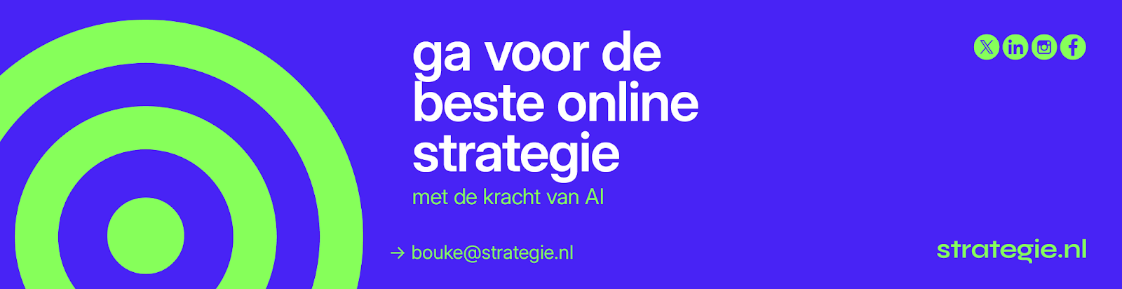 LinkedIn banner voorbeeld met Strategie.nl branding
